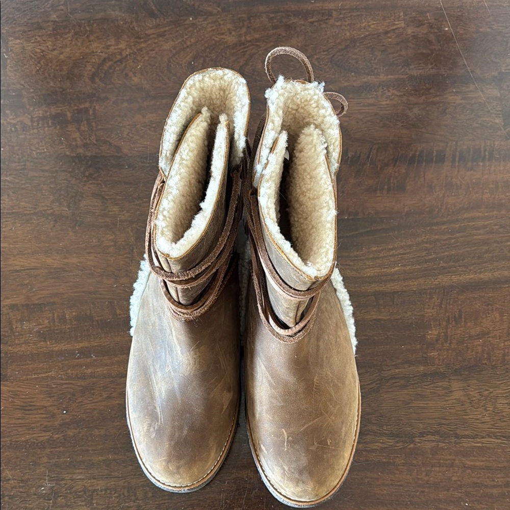 UGG Brown Shearling-Lined Boots - Picture 6 of 9